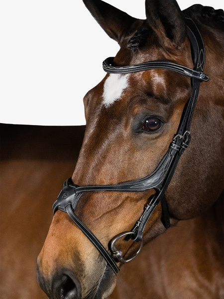障害用頭絡 馬に優しいメキシカン鼻革 ブラック/ブラウン PS of Sweden - 画像 (2)