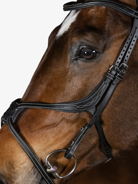 障害用頭絡 馬に優しいメキシカン鼻革 ブラック/ブラウン PS of Sweden - 画像 (9)