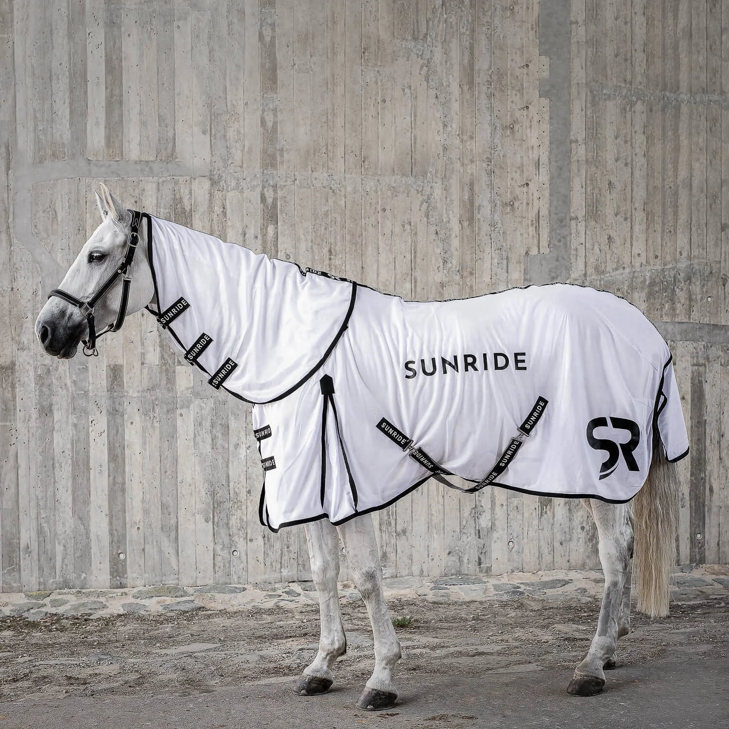 虫除け馬着 ネックパート付き ホワイト Sunride