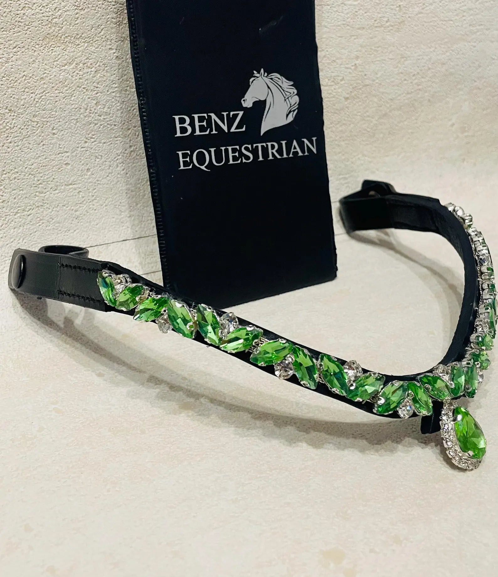 スワロフスキードロップ額革 6色展開 本革 Benz Equestrian - 画像 (7)
